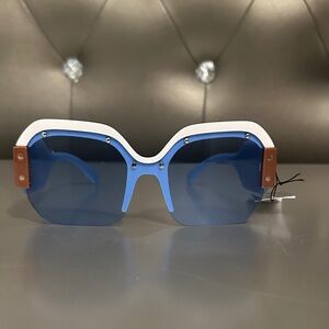 Stylish Blue and White Sunglasses
